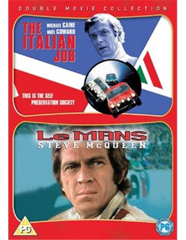 Le Mans / The Italian Job - Steve Mcqueen,Michael Caine - DVD (1971, 1969)