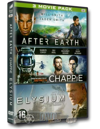 After Earth - Chappie - Elysium - Will Smith, Matt Damon - DVD (2018)